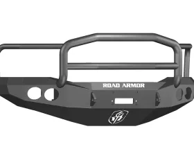 DODGE Front Winch Bumper Round Light Ports 2500,3500,4500,5500 RAM 06-09 BLACK Lonestar Guard Road Armor Stealth Series