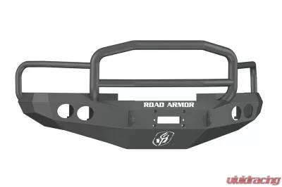 DODGE Front Winch Bumper Round Light Ports 1500,2500,3500 RAM 94-96 BLACK Lonestar Guard Road Armor Stealth Series - 47005B