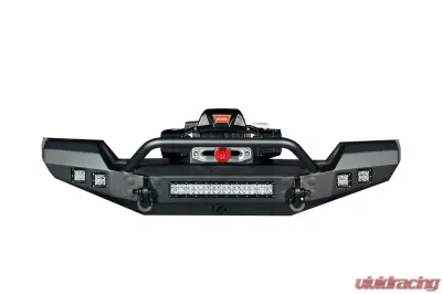 JEEP Front Winch Bumper Square Light Ports JK 07-16 BLACK Pre-Runner Guard Road Armor Stealth Series - 512R4B