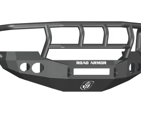 FORD Front Non-Winch Bumper Round Light Ports F-250,F-350,F-450 SUPER DUTY/EXCURSION 05-07 BLACK Titan II Guard Road Armor Stealth Series