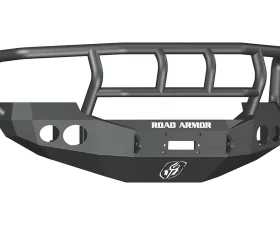 FORD Front Winch Bumper Round Light Ports F-250,F-350,F-450 SUPER DUTY 05-07 BLACK Titan II Guard Road Armor Stealth Series
