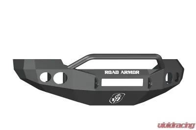 FORD Front Non-Winch Bumper Round Light Ports F-250,F-350,F-450 SUPER DUTY/EXCURSION 05-07 BLACK Pre-Runner Guard Road Armor Stealth Series - 60504B-NW