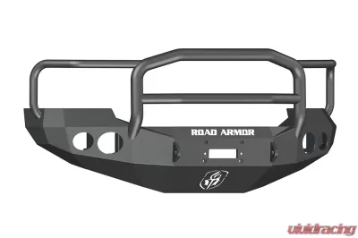 FORD Front Winch Bumper Round Light Ports F-250,F-350,F-450 SUPER DUTY 05-07 BLACK Lonestar Guard Road Armor Stealth Series - 60505B