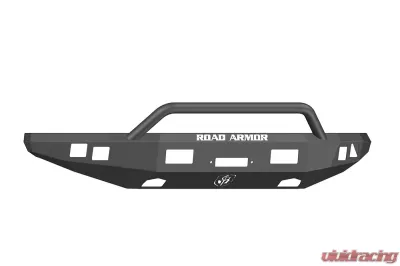 FORD Front Winch Bumper Square Light Ports F-150 RAPTOR 10-14 BLACK Pre-Runner Guard Road Armor Stealth Series - 614R4B