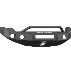 FORD Front Non-Winch Bumper Round Light Ports F-150 09-14 BLACK Pre-Runner Guard Road Armor Stealth Series