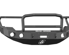 FORD Front Winch Bumper Round Light Ports F-150 09-14 BLACK Lonestar Guard Road Armor Stealth Series