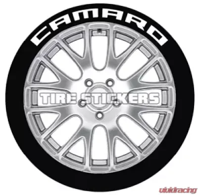 Tire Stickers Permanent Raised Rubber Lettering 'Camaro' Logo - 4 of each - 17"-18" - 1" - GREEN - CAMARO-1718-1-4-G