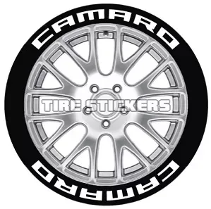 Tire Stickers Permanent Raised Rubber Lettering 'Camaro' Logo - 8 of each -14"-16" - 1.25"  - ORANGE - CAMARO-1416-125-8-O