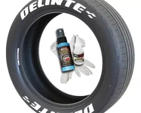 Tire Stickers Permanent Raised Rubber Lettering 'Delinte' Logo - 4 of each -    14-21