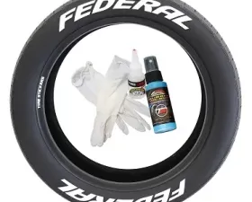 Tire Stickers Permanent Raised Rubber Lettering 'Federal' Logo - 4 of each -   19