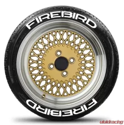 Tire Stickers Permanent Raised Rubber Lettering 'Firebird' Logo - 8 of each -   17"-18" - 1"- ORANGE - FIREBIRD-1718-1-8-O