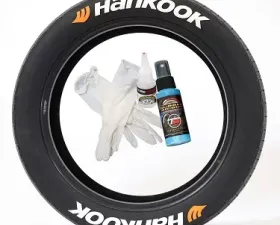Tire Stickers Permanent Raised Rubber Lettering 'Hankook' with Orange Logo - 4 of each - 19