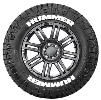 Tire Stickers Permanent Raised Rubber Lettering 'HUMMER' Logo - 8 of each -17"-18" - 1.25" - YELLOW - HUMMER-1718-125-8-Y