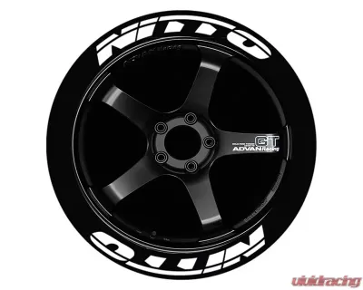 Tire Stickers Permanent Raised Rubber Lettering 'Nitto NT555' - 4 Of Each - 19"-21" - .75" - Red - NIT555-1921-75-4-R