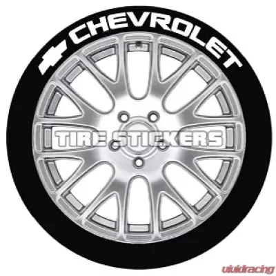Tire Stickers Permanent Raised Rubber Lettering 'Chevrolet' Logo - 4 of each -    14"-16" - 1.5"- YELLOW - CHVRLT-1416-15-4-Y