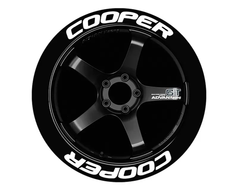 Tire Stickers Permanent Raised Rubber Lettering 'Cooper - TS-COOPER-RR