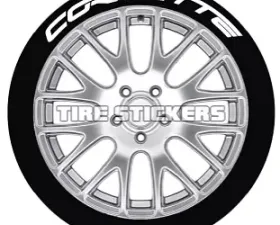 Tire Stickers Permanent Raised Rubber Lettering 'Corvette' Logo - 4 of each -    14
