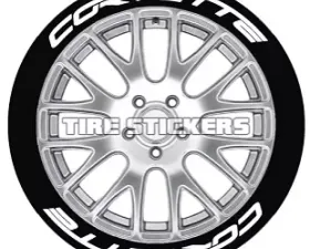 Tire Stickers Permanent Raised Rubber Lettering 'Corvette' Logo - 8 of each -    14
