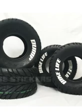 Tire Stickers Raised Rubber 12 Character Custom Lettering Wide Font                                     - TS-CUSTM-TOPONLY - Image 2