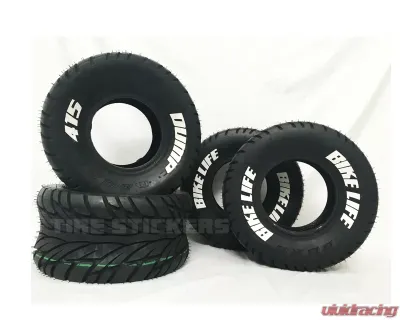 Tire Stickers Raised Rubber 12 Character Custom Lettering Wide Font - TS-CUSTM-TOPONLY