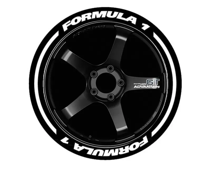 Tire Stickers Permanent Raised Rubber Lettering 'F1' - 4 Of Each - 14"-16" - 1" - Red - F1-1416-1-4-R