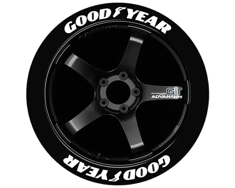 Tire Stickers White Permanent Raised Rubber Lettering 'Goodyear' with logo - TS-GOODYEAR4-RR