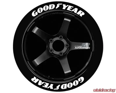 Tire Stickers Permanent Raised Rubber Lettering 'Good Year' Logo - 8 of each -  17"-18" - 1" - WHITE - GDYR-1718-1-4-W