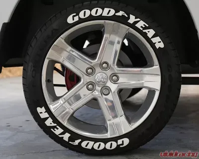 Tire Stickers Permanent Raised Rubber Lettering 'Good Year' Logo - 8 of each -  17"-18" - 1" - WHITE - GDYR-1718-1-4-W