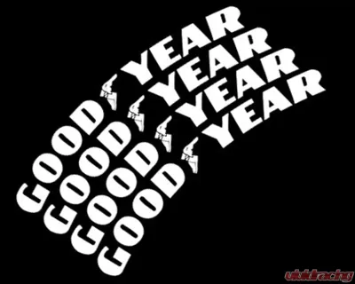 Tire Stickers Permanent Raised Rubber Lettering 'Good Year' Logo - 8 of each -  17"-18" - 1" - WHITE - GDYR-1718-1-4-W