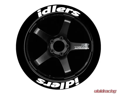 Tire Stickers Permanent Raised Rubber Lettering Idlers' - 4 Of Each - 19"-21" - 1" - Red - IDLRS-1921-1-4-R