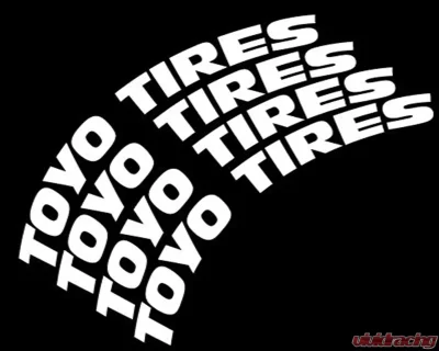 Tire Stickers White 'Toyo Tires' Permanent Raised Rubber Lettering Set of 4 - 19"-21" - .75 - TOYTIR-1921-75-4-W