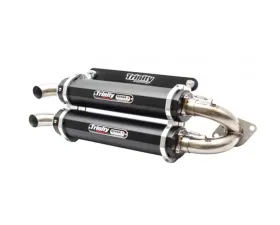 Trinity Racing Stage 5 Dual Slip On Black Mufflers Polaris RZR 2015-2020
