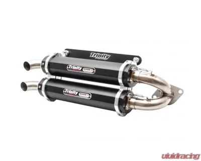 Trinity Racing Stage 5 Dual Slip On Black Mufflers Polaris RZR 2015-2020 - TR-4118S-BK