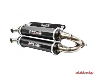 Trinity Racing Stage 5 Dual Slip On Black Mufflers Polaris 2016-2020 - TR-4152S-BK