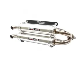 Trinity Racing Stage 5 Dual Slip On Brushed Mufflers Polaris 2016-2020