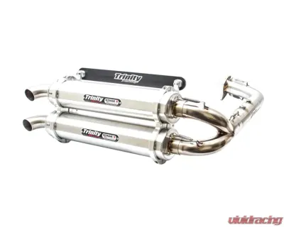 Trinity Racing Stage 5 Dual Full Exhaust System W/ Brushed Mufflers Polaris 2016-2020 - TR-4153D