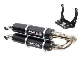 Trinity Racing Stage 5 Dual Slip On Black Mufflers Can-Am Maverick 2017-2022