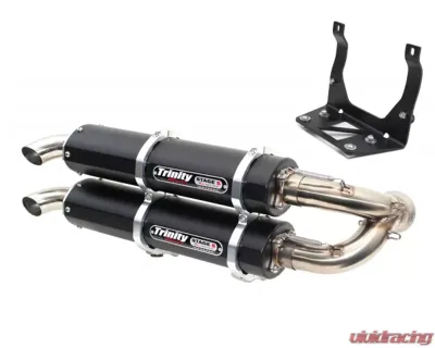 Trinity Racing Stage 5 Dual Slip On Black Mufflers Can-Am Maverick 2017-2022 - TR-4160S-BK