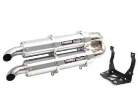 Trinity Racing Stage 5 Dual Slip On Brushed Mufflers Can-Am Maverick 2017-2022