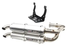Trinity Racing Stage 5 Dual Full Exhaust System W/ Brushed Mufflers Can-Am Maverick 2017-2022