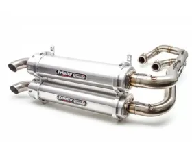 Trinity Racing Stage 5 Dual Full Exhaust System W/ Brushed Mufflers Polaris 2016-2020