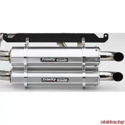 Trinity Racing Stage 5 Dual Slip on Brushed Mufflers Honda Talon 2019 - TR-4169S