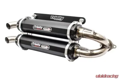Trinity Racing Black Dual Slip On Exhaust Polaris RZR Pro XP | 4 2020 - TR-4173S-BK