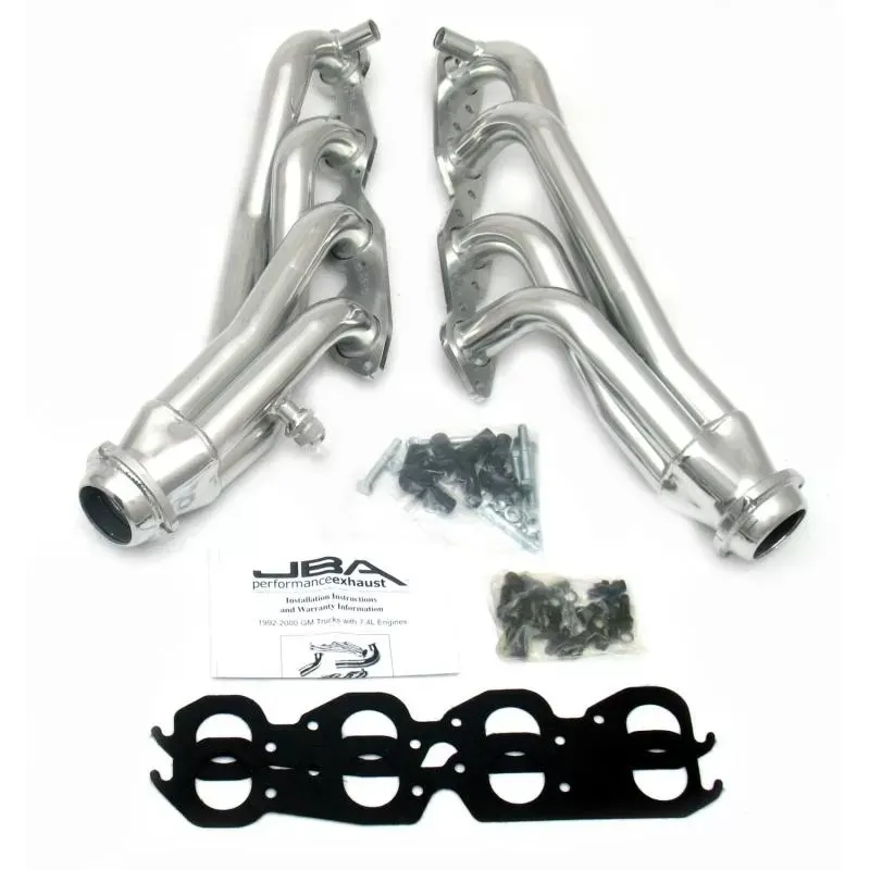 J. ページ JBA Racing Headers 96-00 GM Truck 7.4L Silver Ceramic