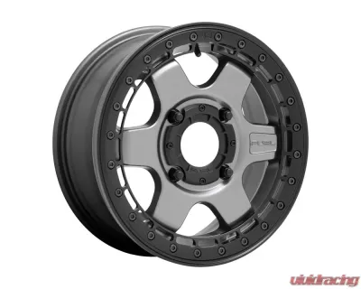 FUEL UTV D923 Block Beadlock Wheel 15.00x6.00 4x156.00 38mm Matte Gun Metal With Black Ring - D9231560A550