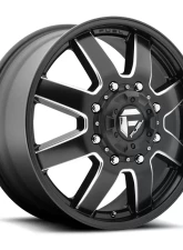 FUEL D538 Maverick Dualie Front Black & Milled 1-Piece Cast Wheel 22x8.25 8x210 104.8mm                                     - D538228293 - Image 3