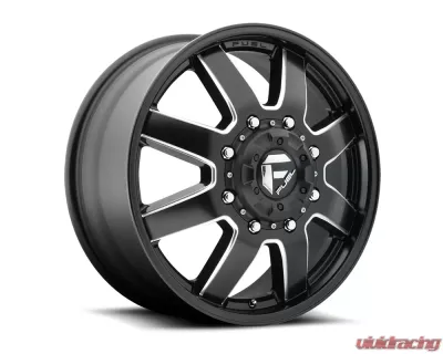 FUEL D538 Maverick Dualie Front Black & Milled 1-Piece Cast Wheel 22x8.25 8x210 104.8mm - D538228293