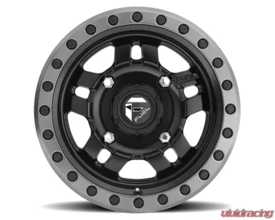 FUEL UTV D557 Anza 5+2 Matte Black w/ Anthracite Ring 1-Piece Cast Wheel 15x7 4x136 38mm CLEARANCE - D5571570A654