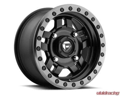 FUEL UTV D557 Anza 5+2 Matte Black w/ Anthracite Ring 1-Piece Cast Wheel 15x7 4x136 38mm CLEARANCE - D5571570A654