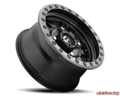 FUEL UTV D557 Anza 5+2 Matte Black w/ Anthracite Ring 1-Piece Cast Wheel 15x7 4x136 38mm CLEARANCE - D5571570A654